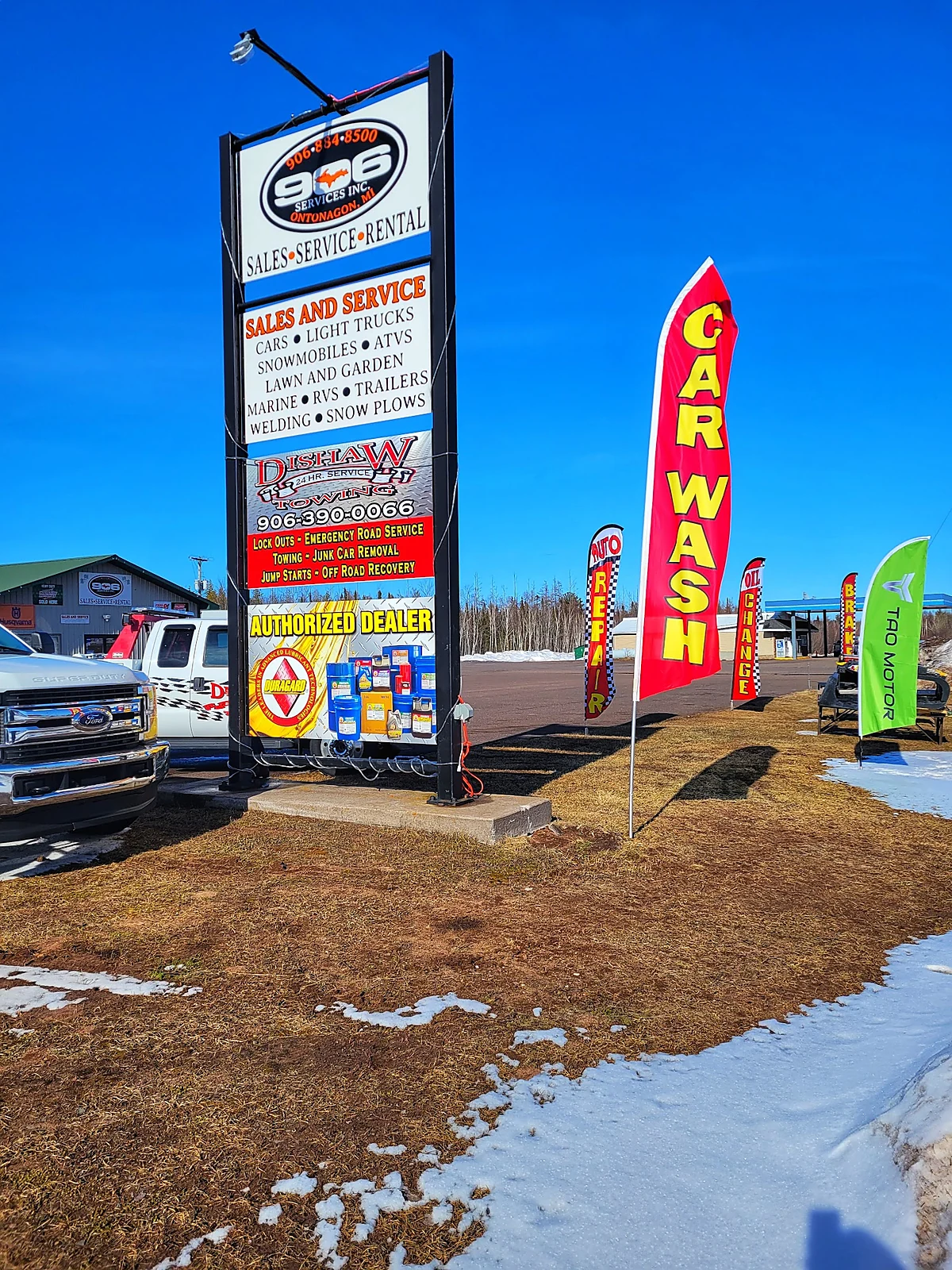 906 Services roadside sign